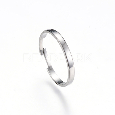 Tarnish Resistant Adjustable 304 Stainless Steel Finger Ring Settings MAK-R012-10-1