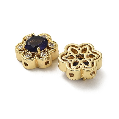 Brass Micro Pave Cubic Zirconia Beads KK-B142-33G-1