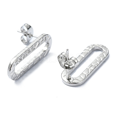 Tarnish Resistant 201 Stainless Steel Stud Earrings EJEW-K270-01P-1