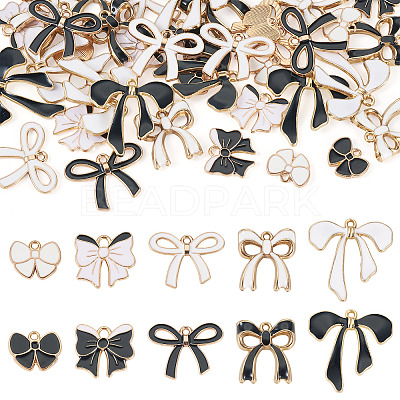 40Pcs 10 Styles Alloy Enamel Pendants ENAM-TA0009-03-1