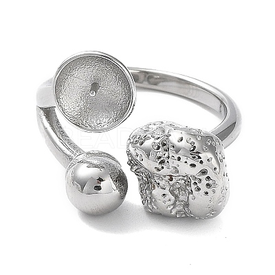 Non-Tarnish 304 Stainless Steel Open Cuff Ring Findings STAS-K263-03P-1