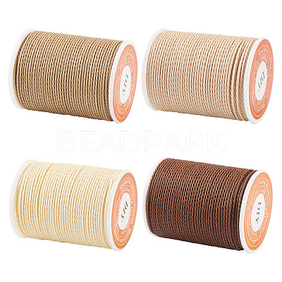 4 Rolls 4 Colors Round Waxed Polyester Cord YC-TA0001-21A-1