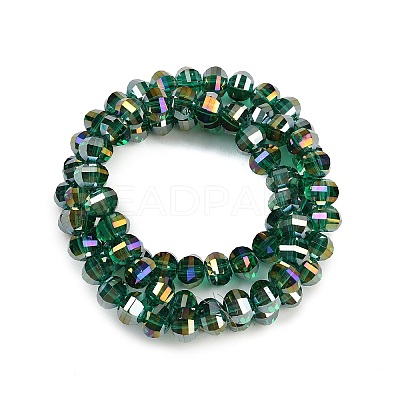 Electroplate Transparent Glass Beads Strands EGLA-B011-08A-AB04-1