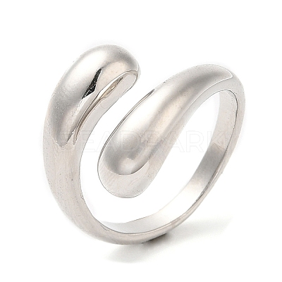 Brass Teardrop Open Cuff Ring for Women RJEW-M148-03P-1