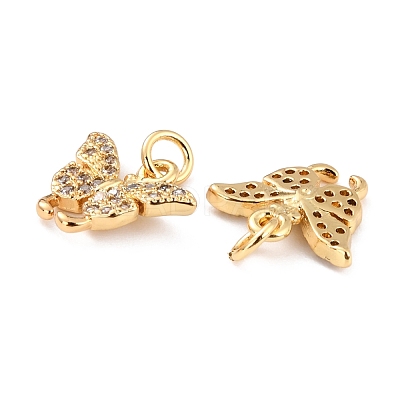 Brass Micro Pave Cubic Zirconia Pendants ZIRC-P091-15G-RS-1