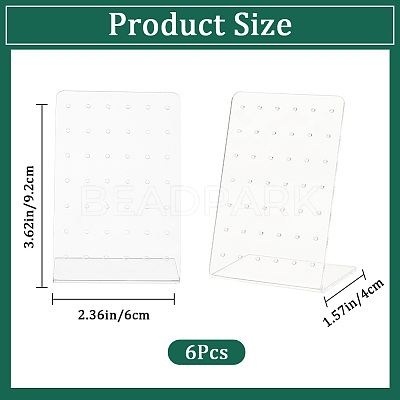 6Pcs Organic Glass Slant Back Jewelry Displays ODIS-CP0001-06-1