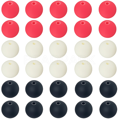 Rubberized Style Imitated Silicone Acrylic Beads MACR-PA0001-06B-05-1
