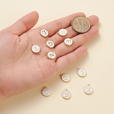Initial Letter A~Z Alphabet Enamel Charms ENAM-X0018-07-1