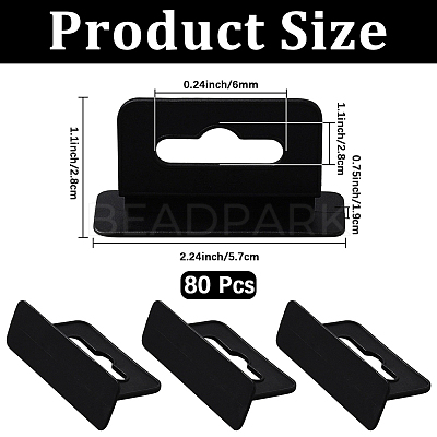 80Pcs Rectangle PP with PE Hanging Tabs KY-CP0001-35A-1
