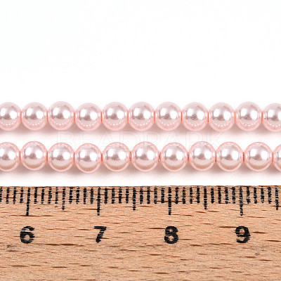 Baking Paint Pearlized Glass Pearl Bead Strands X-HY-N002-4mm-A10-1