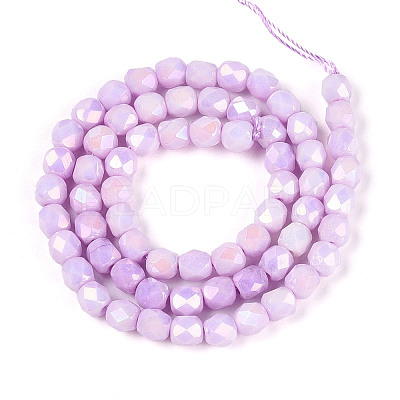 Anti-Tarnish Electroplate Glass Beads Strands GLAA-N057-6mm-04-1