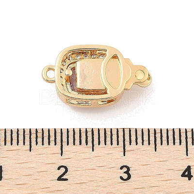 Brass Micro Pave Cubic Zirconia Box Clasps KK-C080-13G-01-1