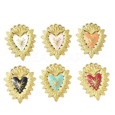 304 Stainless Steel Enamel Pendants STAS-I346-57G-1