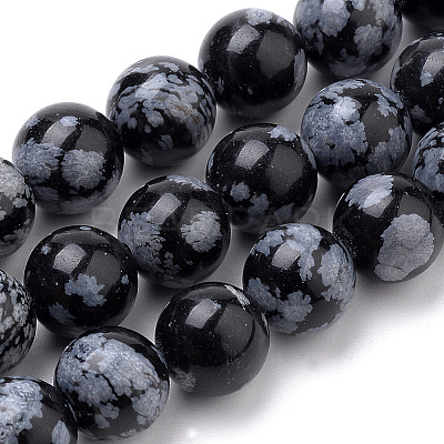 Natural Snowflake Obsidian Beads Strands X-G-S259-20-6mm-1