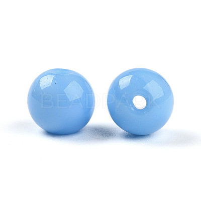 Opaque Solid Color Glass Beads GLAA-N007-8mm-A14-1