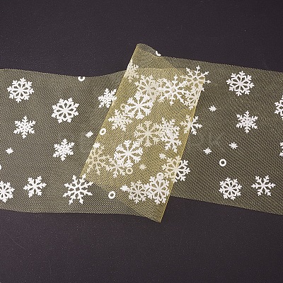 Snowflake Deco Mesh Ribbons OCOR-P010-G04-1