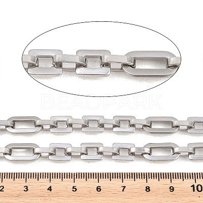 201 Stainless Steel Oval with Square Link Chains CHS-H118-16P-1