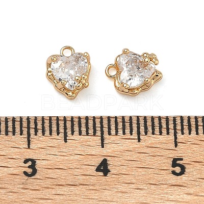 Valentine's Day Brass Micro Pave Clear Cubic Zirconia Charms KK-B172-13G-1