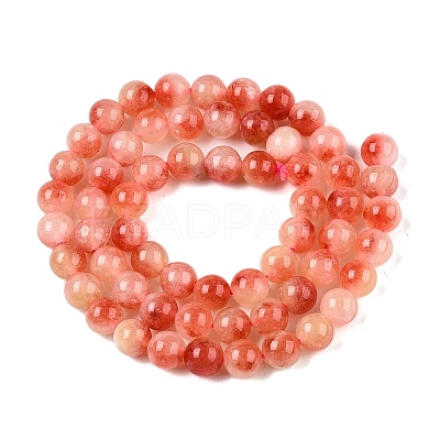 Dyed Natural White Jade Beads Strands G-T138-6mm-210-18-1