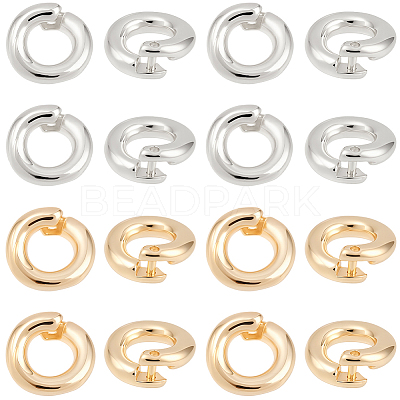 20Pcs 2 Colors Brass Locking Jump Rings KK-BBC0023-07A-1