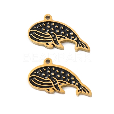 Ion Plating(IP) 304 Stainless Steel Enamel Pendants STAS-M102-57G-1