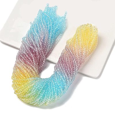 Transparent Painted Glass Beads Strands LS-DGLA-A034-T1mm-A15-1