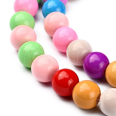 Baking Paint Glass Beads Strands DGLA-MSMC001-11-1