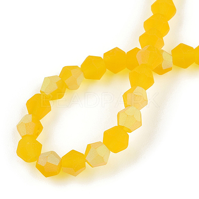 Imitate Austrian Crystal Bicone Frosted Glass Beads Strands LS-EGLA-A039-T6mm-MB22-1