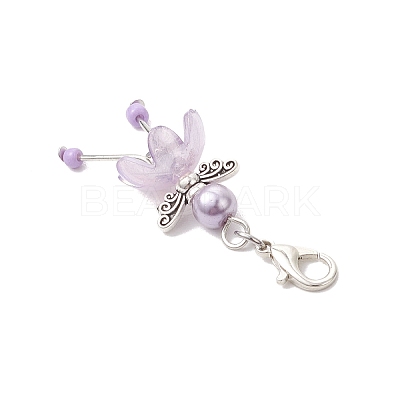 Flower Angel Acrylic Pendant Decorations HJEW-JM03660-1