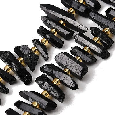 Electroplate Natural Quartz Crystal Beads Strands G-F800-B10-1