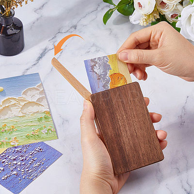 Wood Business Card Packing Magnetic Boxes CON-WH0110-329-1