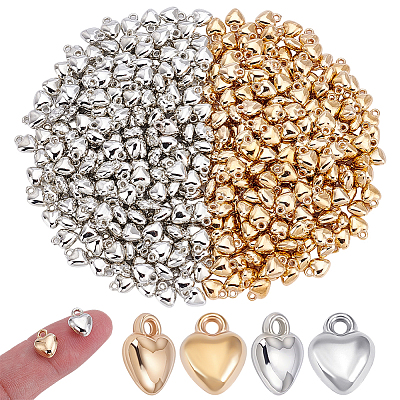 400Pcs 2 Colors CCB Plastic Charms CCB-ME0001-11-1