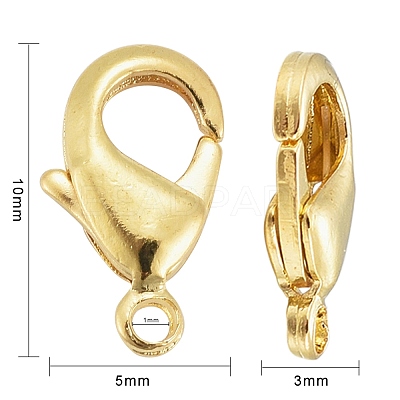 Brass Lobster Claw Clasps X-KK-901-G-NF-1