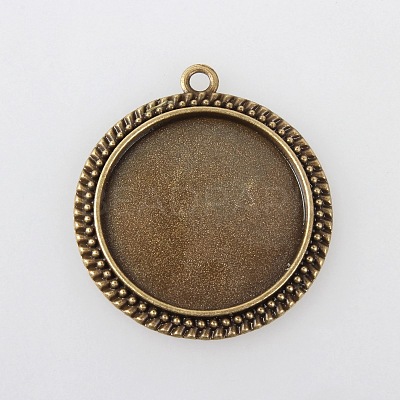Vintage Tibetan Style Alloy Pendant Cabochon Bezel Settings X-TIBEP-M018-59AB-NF-1