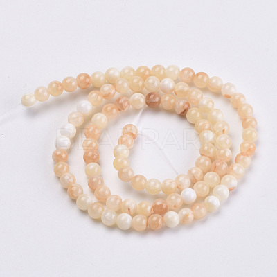 Natural Dyed Yellow Jade Gemstone Bead Strands X-G-R271-6mm-Y17-1