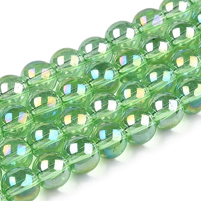 Electroplate Transparent Glass Beads Strands GLAA-T032-T4mm-AB15-1
