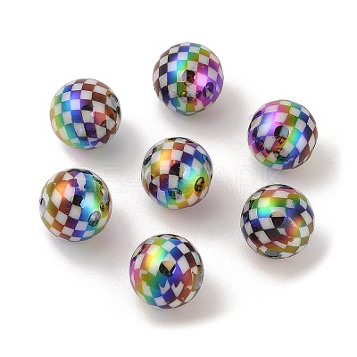 10Pcs UV Plating Colours Acrylic Beads OACR-S146-01A-1