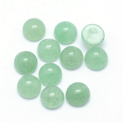 Natural Green Aventurine Cabochons G-P393-R15-6mm-1
