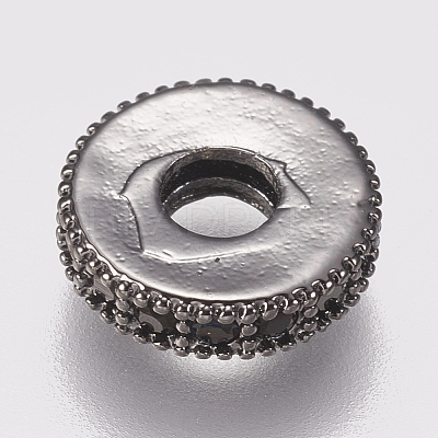 Brass Micro Pave Cubic Zirconia Bead Spacers LS-ZIRC-K074-11A-02B-1