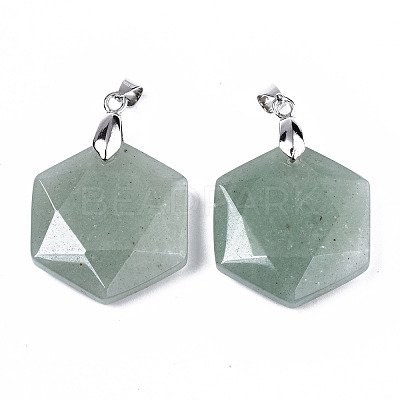 Natural Green Aventurine Pendants G-T131-27D-1