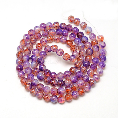 Baking Paint Glass Beads Strands DGLA-Q023-6mm-DB41-01-1