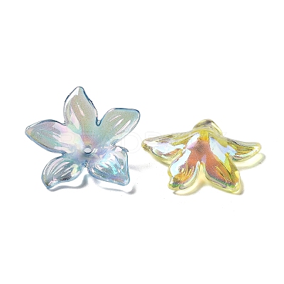 UV Plating Transparent Acrylic Bead Caps MACR-K356-15B-1