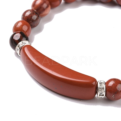 Natural Jasper Beads Charm Bracelets BJEW-K164-B04-1