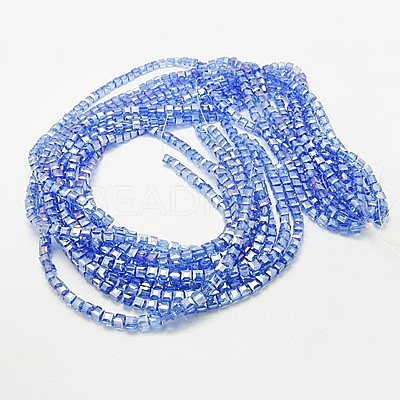Electroplate Glass Beads Strands EGLA-D018-8x8mm-61-1
