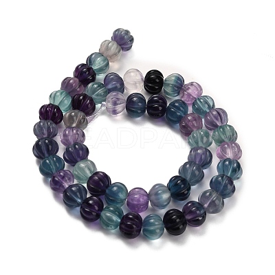 Natural Fluorite Carved Beads Strands G-L634-O02-01-1