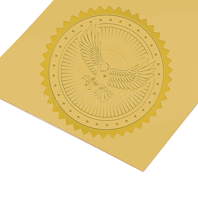 Plastic Self Adhesive Gold Foil Embossed Stickers DIY-WH0211-009-1