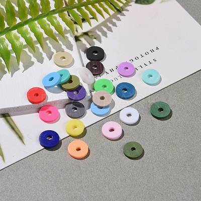 240G 24 Colors Handmade Polymer Clay Beads CLAY-JP0001-07-8mm-1