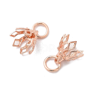 Flower Rack Plating Brass Filigree Bead Cap Bails KK-L102-27RG-1