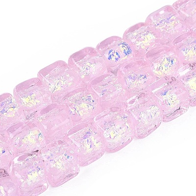 Handmade Foil Glass Beads Strands FOIL-Q002-04K-1