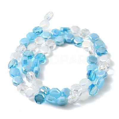 Electroplated Glass Beads Strands EGLA-A048-01A-03-1